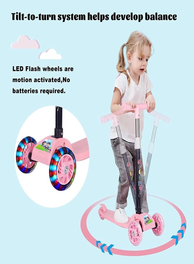 Drumstone (𝗦𝗽𝗲𝗰𝗶𝗮𝗹 𝟭𝟬 𝗬𝗲𝗮𝗿𝘀 𝗪𝗮𝗿𝗿𝗮𝗻𝘁𝘆) Adjustable Height Foldable Kids Scooter - 3-Wheel Kick Scooter with LED Light-Up PVC Wheels, Rear Brake, and Sturdy Build for 2+ Years - Image 3